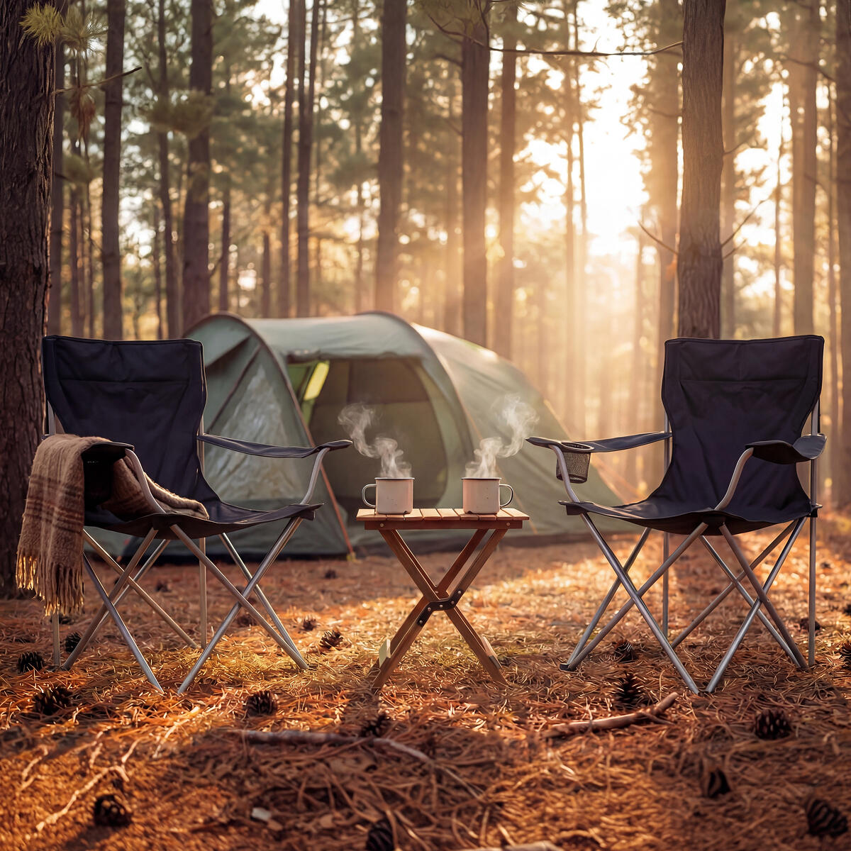 Campingstoelen - opvouwbaar - 2 - pack - 120kg draagvermogen - visstoel - zwart 4/6