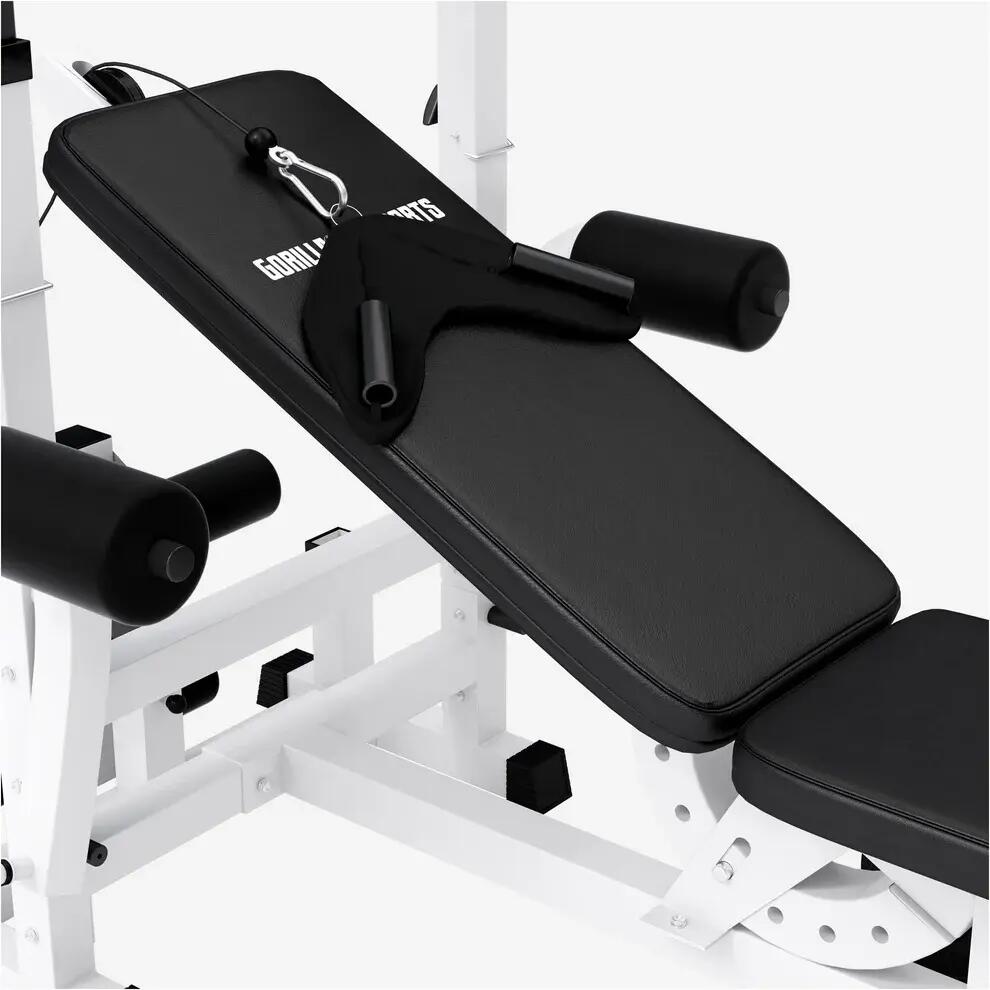 Zestaw 130 kg - Ławka wielofunkcyjna 6w1 + 2 sztangi bitumiczne 14/14