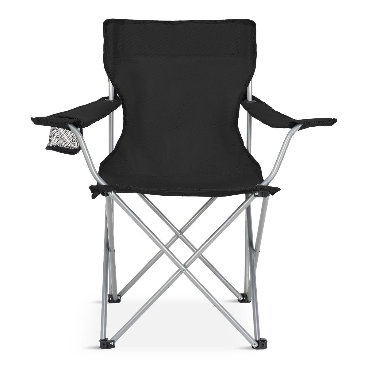 Campingstoelen - opvouwbaar - 2 - pack - 120kg draagvermogen - visstoel - zwart 2/6