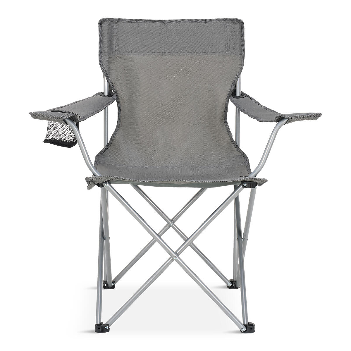 Campingstoelen - opvouwbaar - 2 - pack - 120kg draagvermogen - visstoel - grijs 2/6