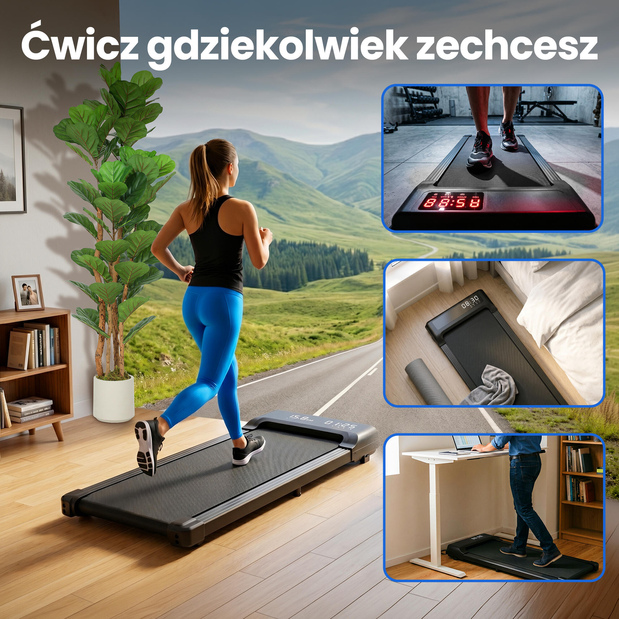 Bieżnia elektryczna domowa Extralink Moonwalk Luna treningowa , 1-6 km/h 7/7