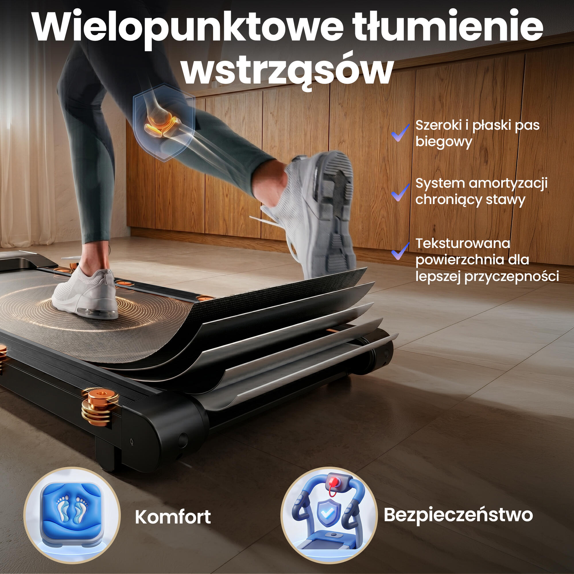 Bieżnia elektryczna domowa Extralink Moonwalk Luna treningowa , 1-6 km/h 5/7