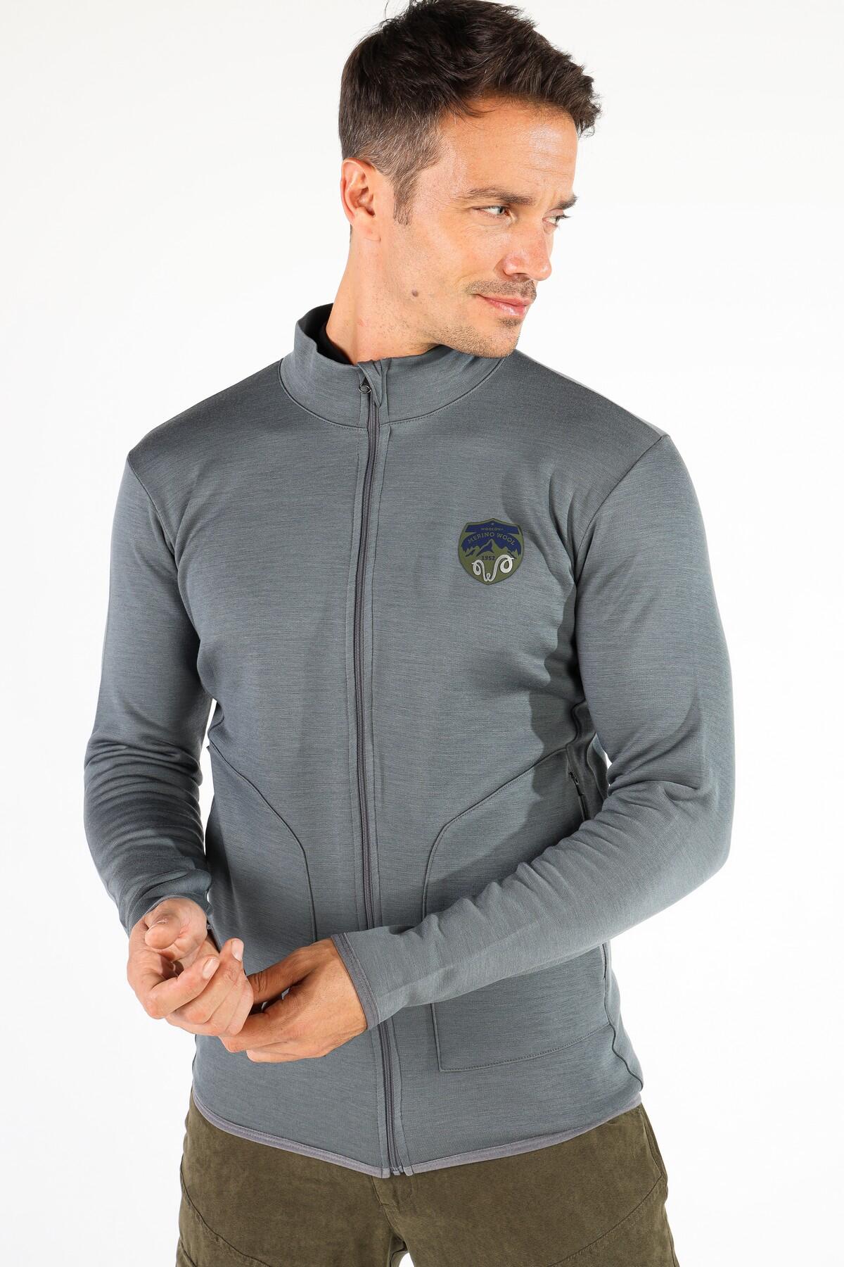 Bornova - Męska Kurtka Merino - 100% Wełna Merino- 260 g/m² M, Szary 3/5