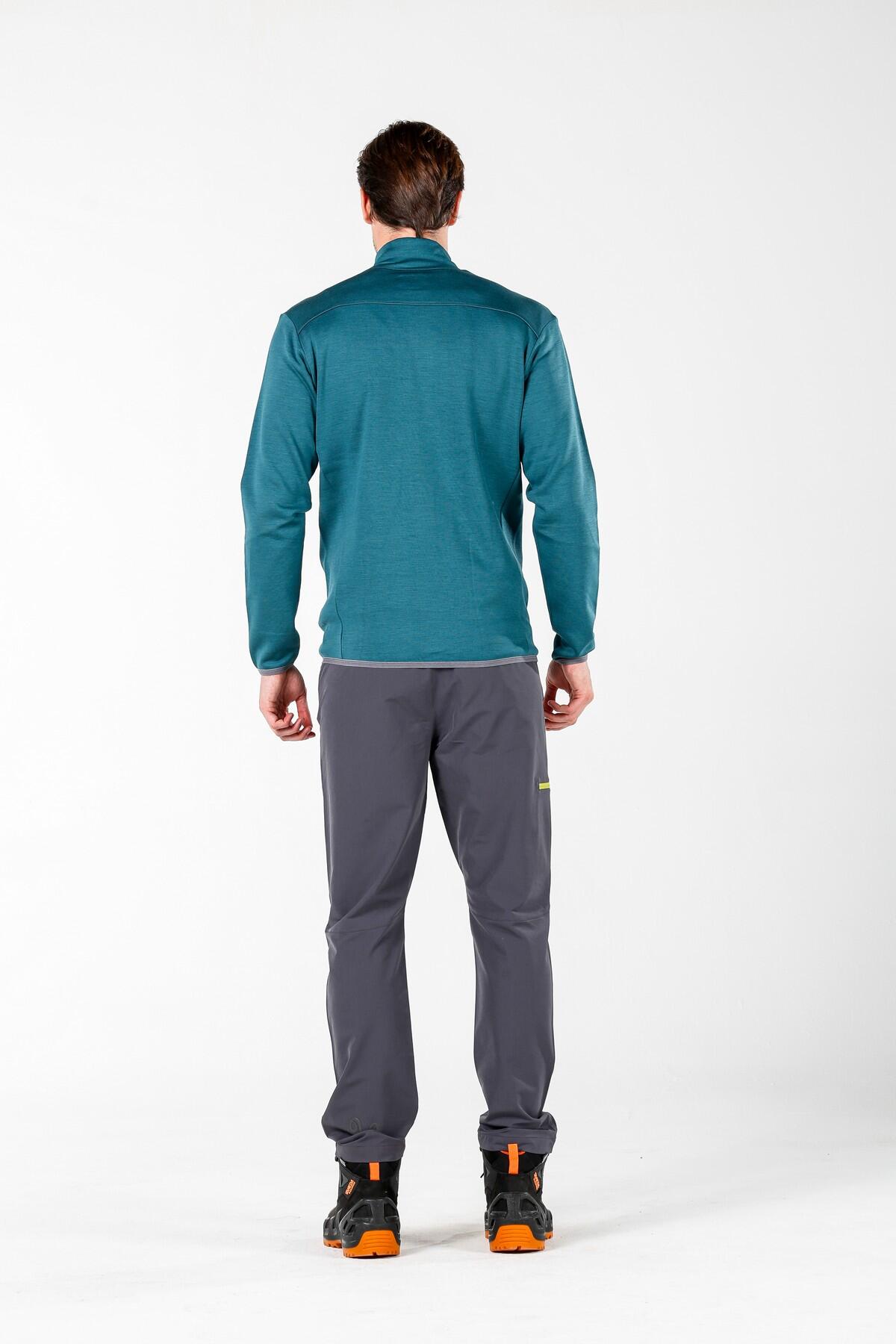 Bornova - Męska Kurtka Merino - 100% Wełna Merino- 260 g/m² M, Szmaragdowy 5/5