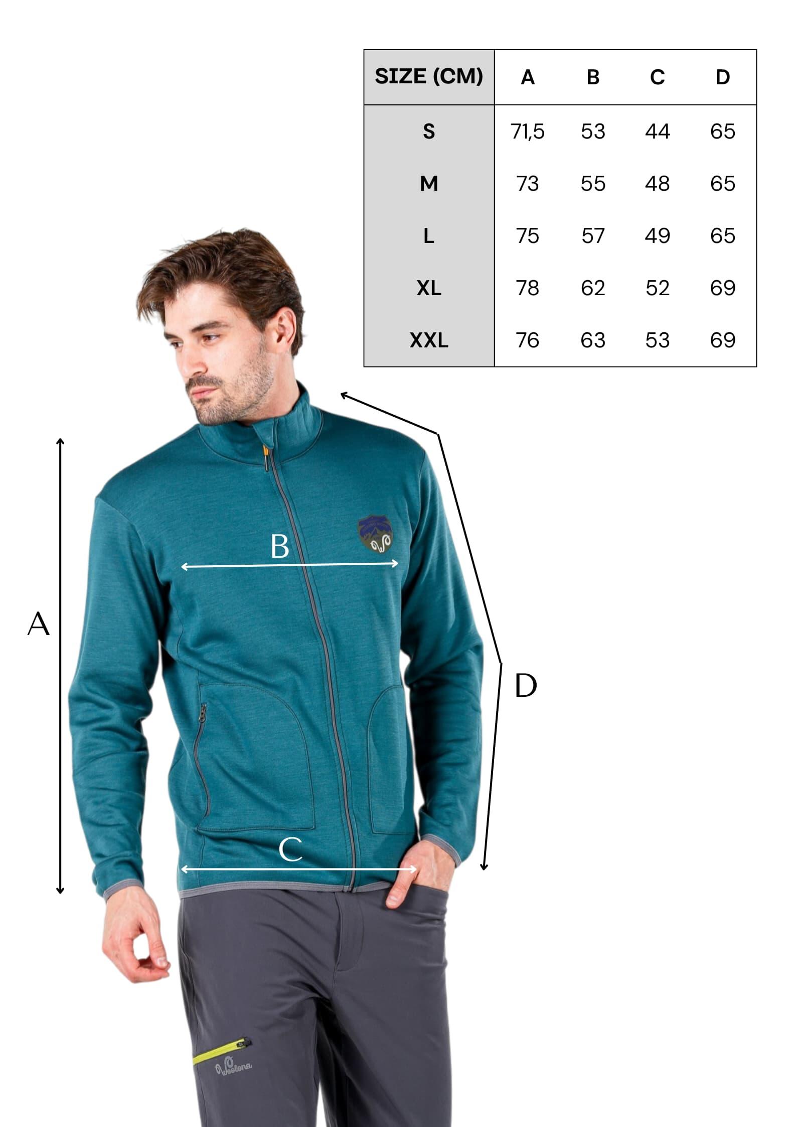Bornova - Męska Kurtka Merino - 100% Wełna Merino- 260 g/m² M, Szmaragdowy 2/5