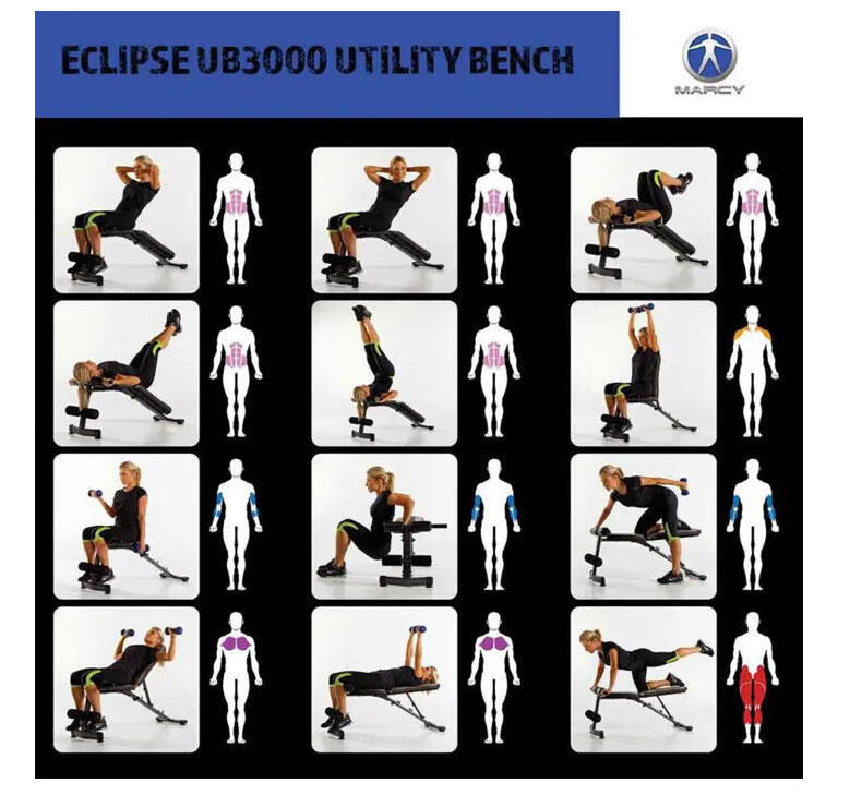 Banco de Musculação Eclipse UB3000 Deluxe Utility 7/7