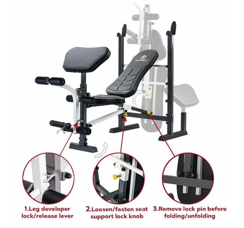 Banco de musculação dobrável compacto  MWB-20100 4/7