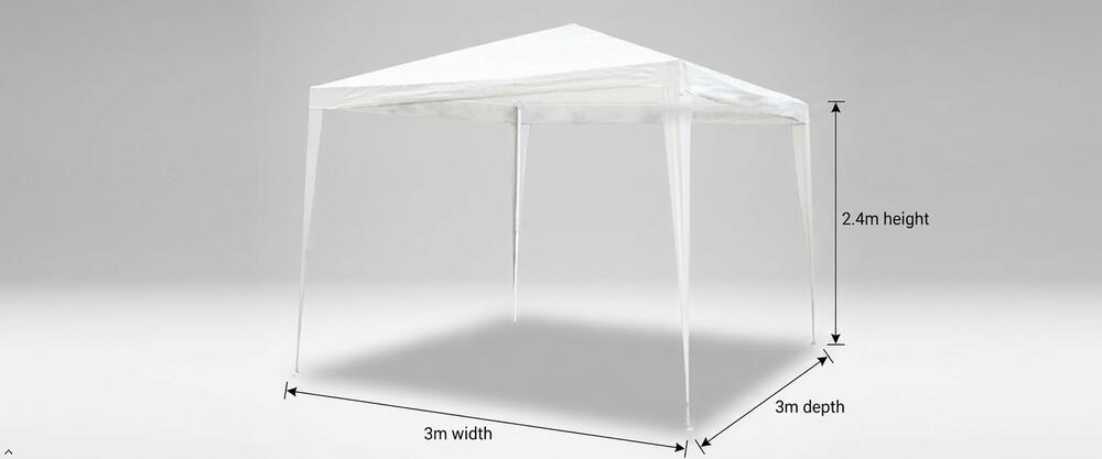 Tente pliable 3x3 m Cies White - Vents 4/6