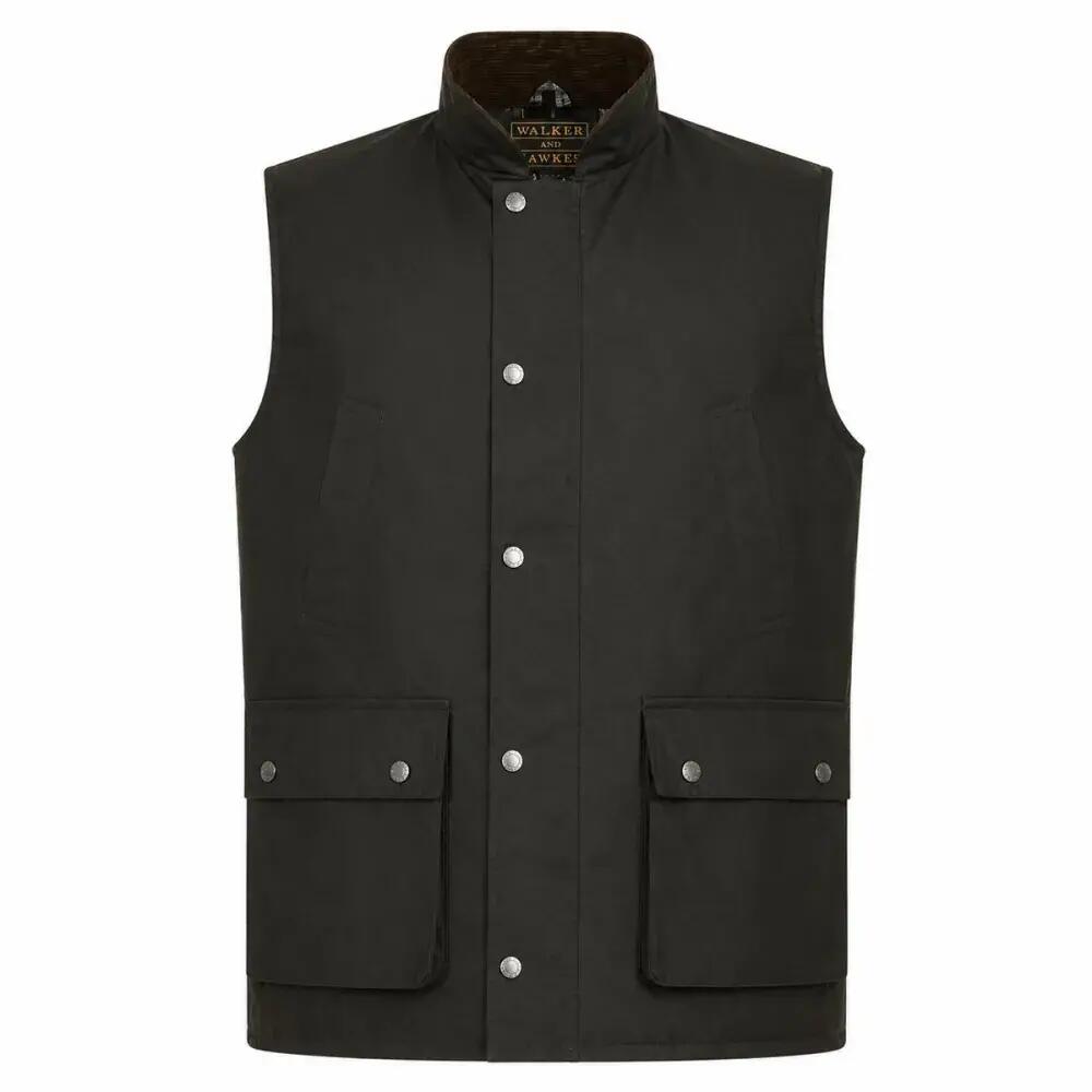 Gilet Walker and Hawkes Winchester Vert Coton Ciré 2/5