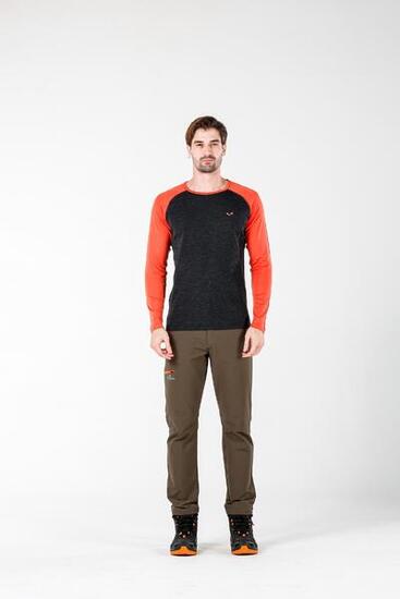 Brant - Męska Koszulka 100% Merino - 195 g/m² S, Pomarańczowy
