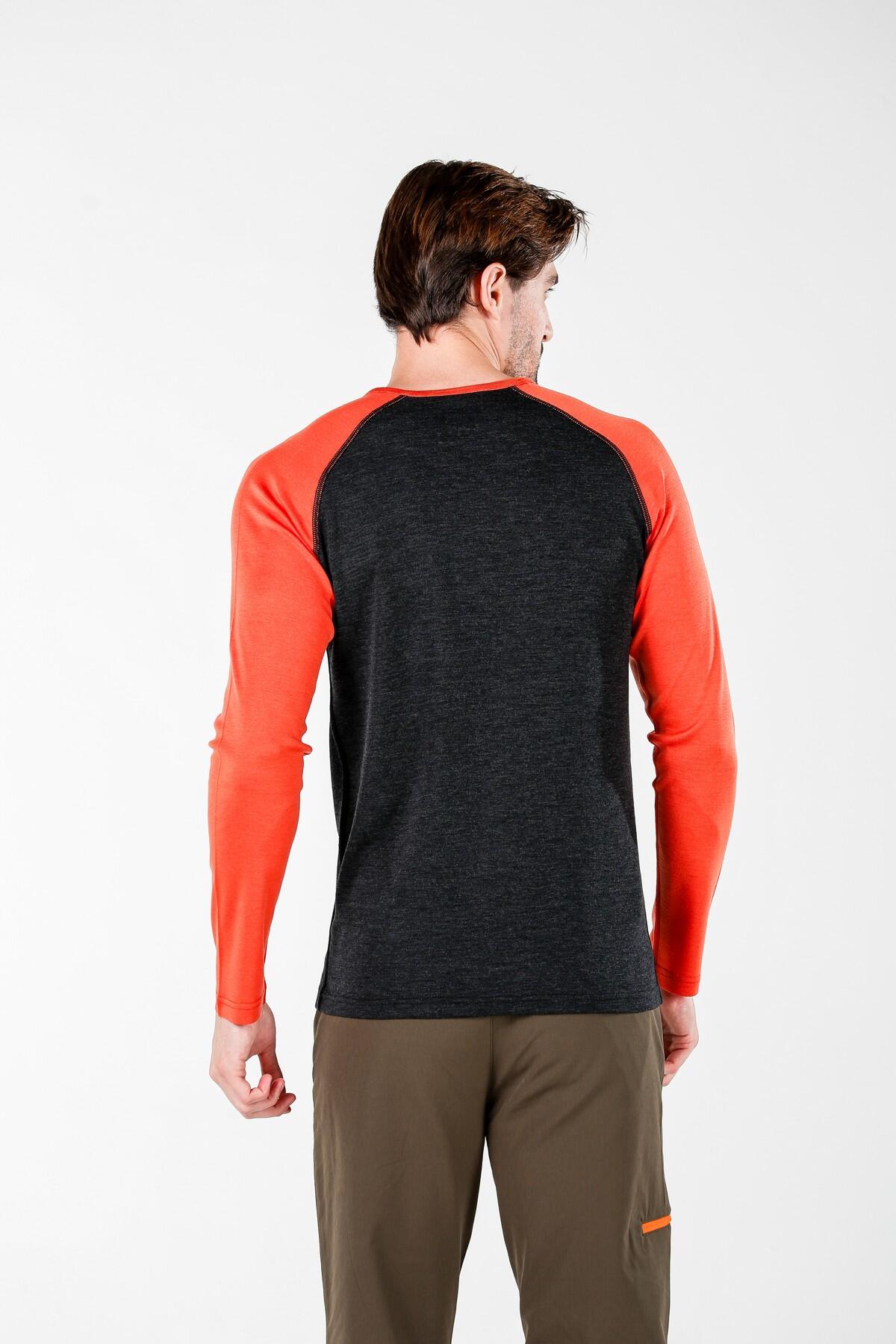 Brant - Męska Koszulka 100% Merino  - 195 g/m² S, Pomarańczowy 6/6
