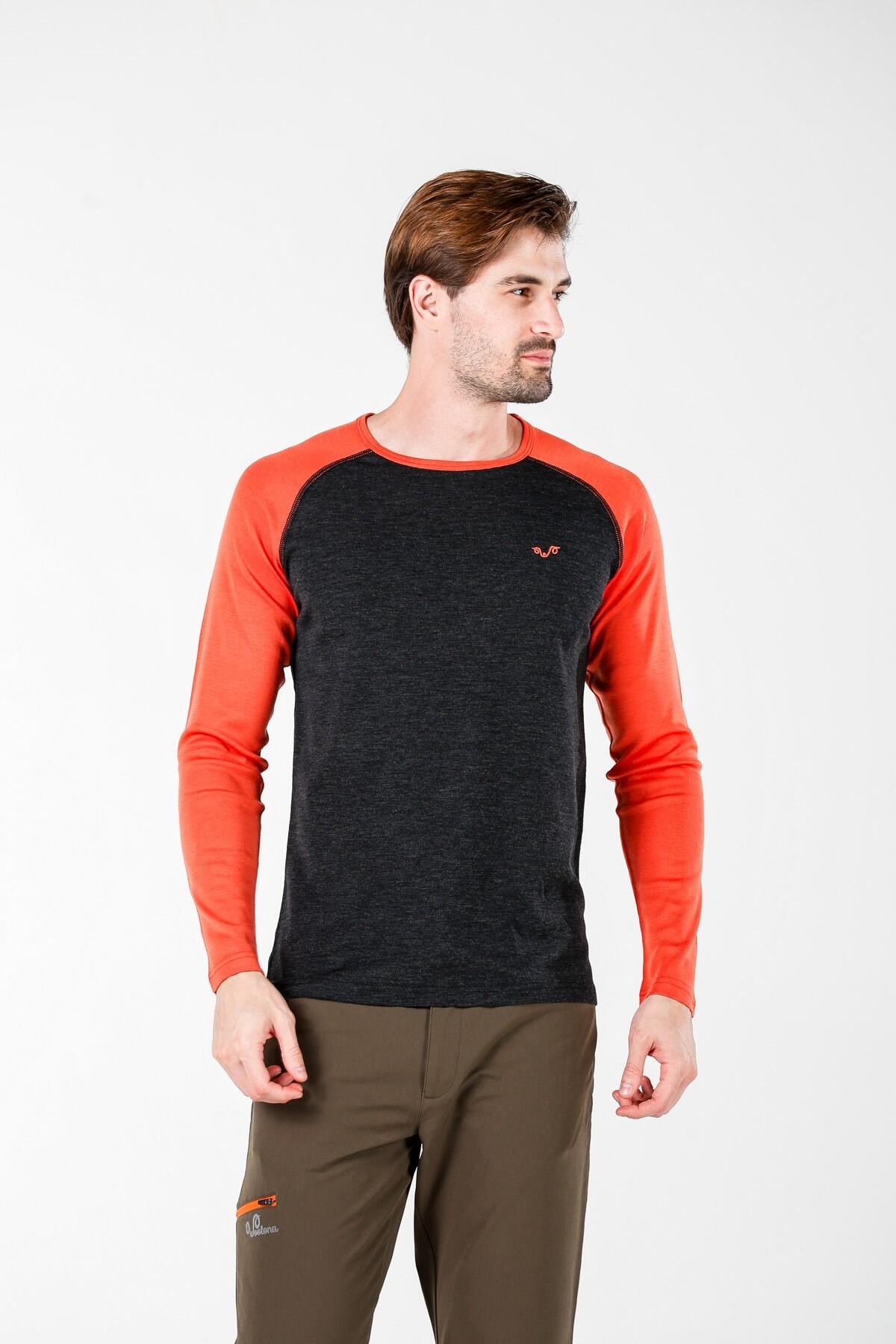 Brant - Męska Koszulka 100% Merino  - 195 g/m² S, Pomarańczowy 5/6