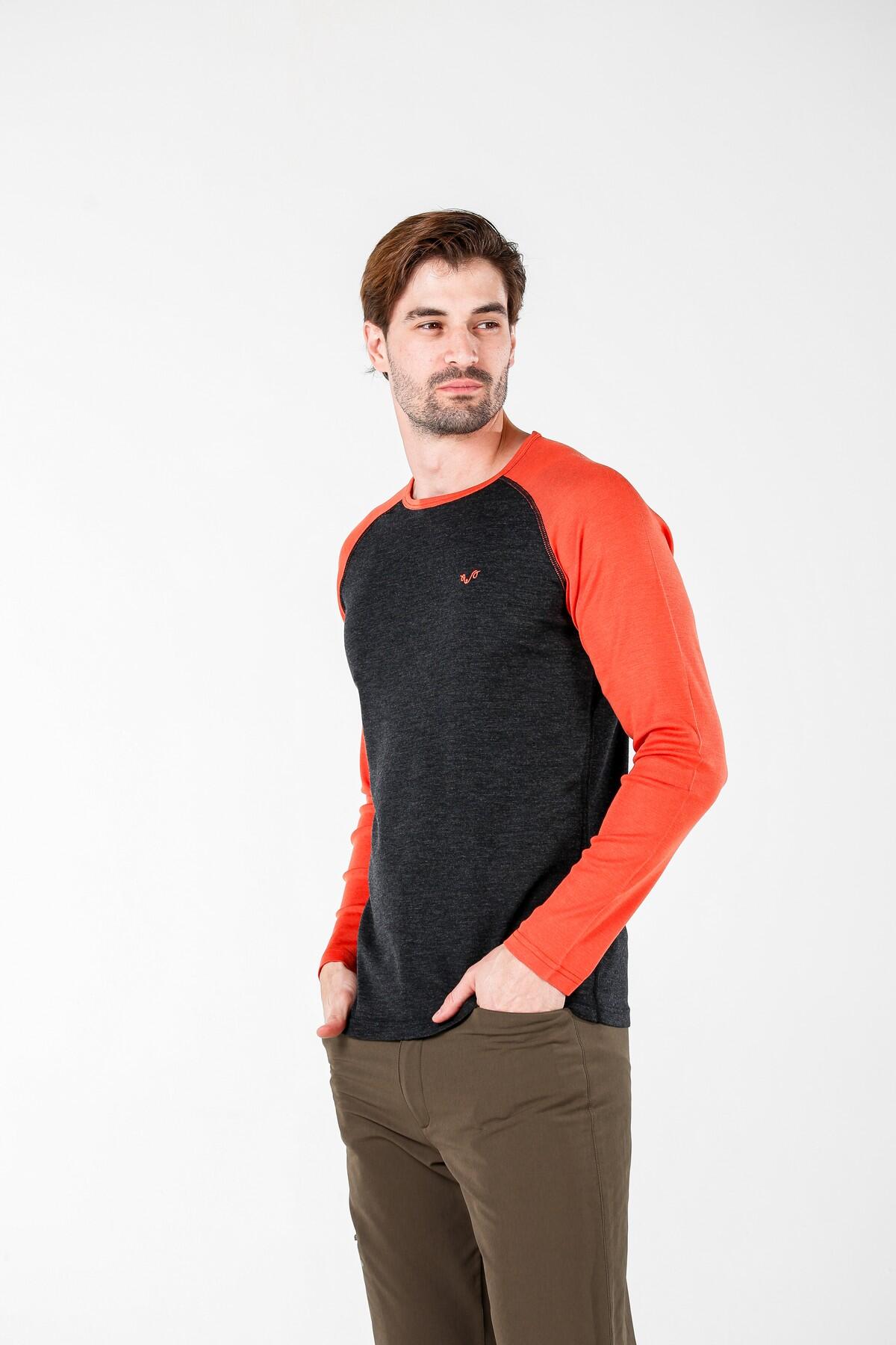 Brant - Męska Koszulka 100% Merino  - 195 g/m² S, Pomarańczowy 4/6