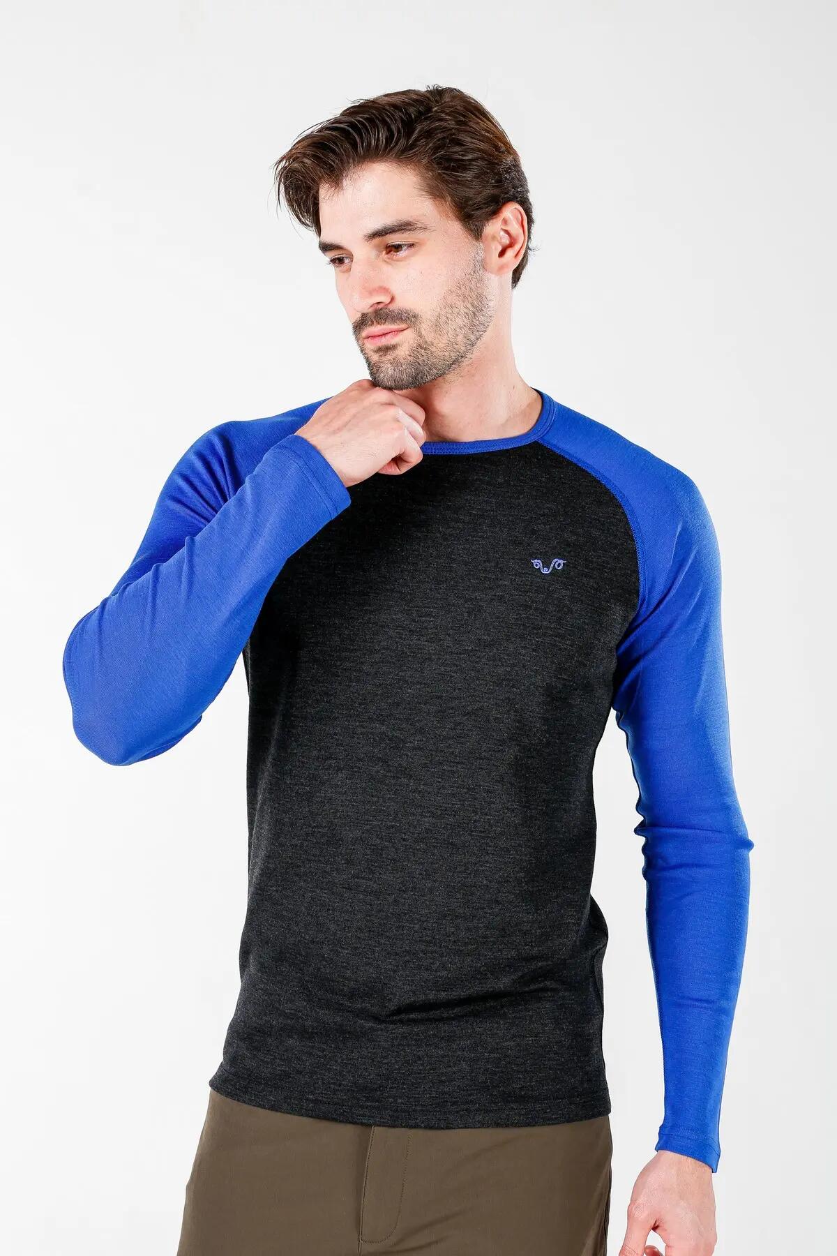 Brant - Męska Koszulka 100% Merino  - 195 g/m² S, Niebieski 3/6