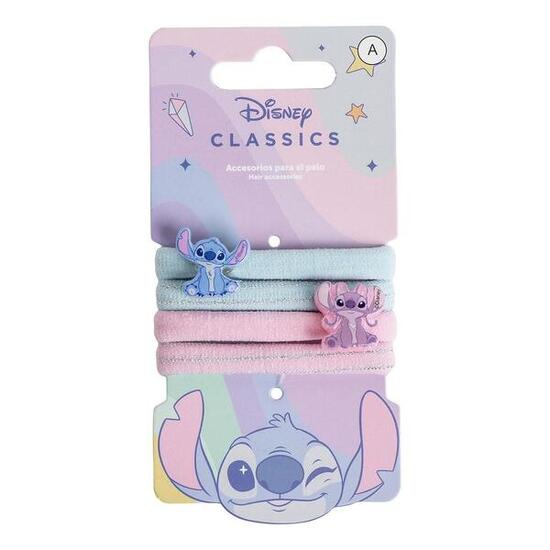Set di elastici per capelli per bambini Stitch 4 pezzi Rosa e blu