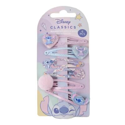 Set di elastici per capelli per bambini Stitch 4 pezzi Rosa e blu