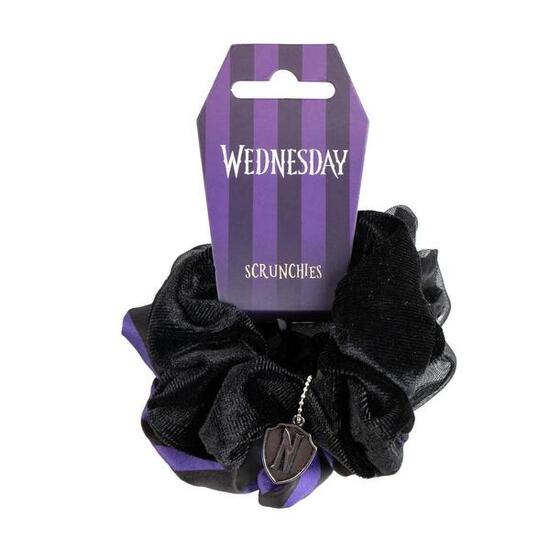 Set di elastici in tessuto per bambini Wednesday 3 pezzi Nero e viola