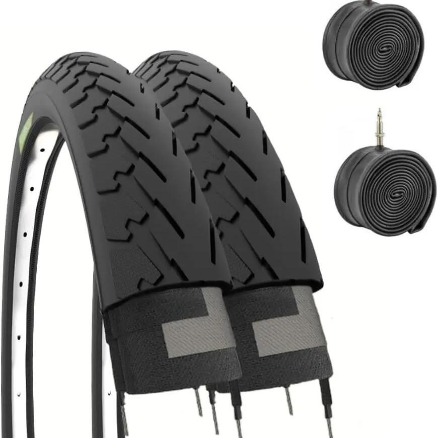 2 tyres 700x35C (37-622)+tubes, tyres bike 700x35C black trekking EV