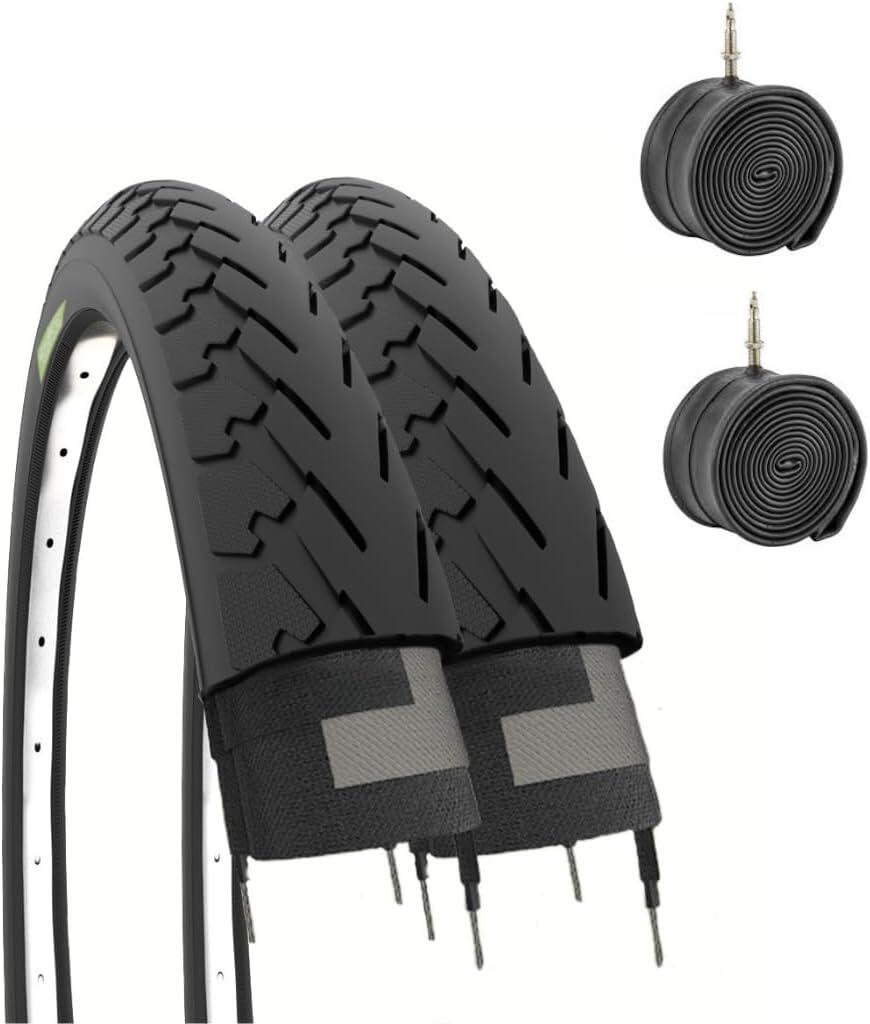 2 copertoni 700x35C (37-622)+ camere, pneumatici bici 700 x 35C neri trekking EV 1/1