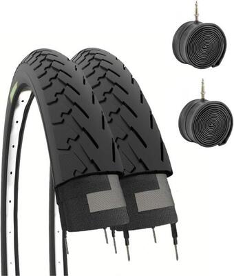 2 copertoni 700x35C (37-622)+ camere pneumatici bici 700 x 35C neri trekking EV