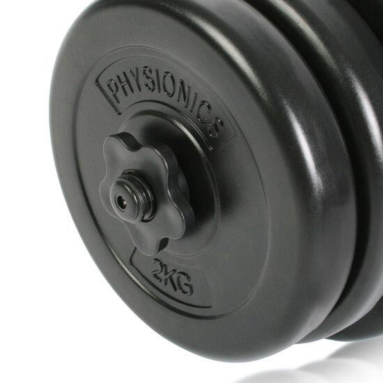 Gantera 20 kg mâner zimtat 25 mm plastic și oțel coliere spinlock