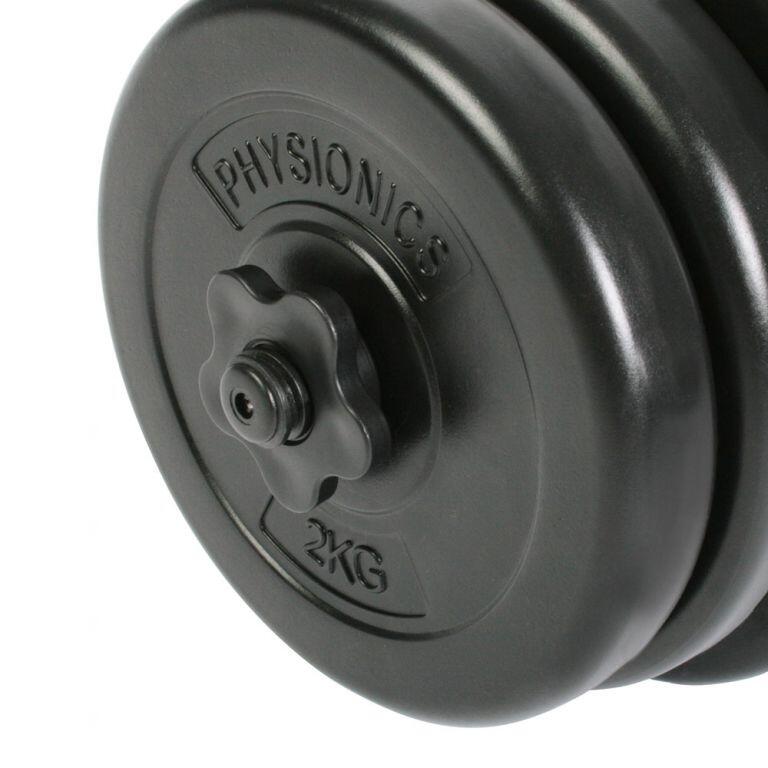 Gantera 20 kg mâner zimtat 25 mm plastic și oțel coliere spinlock