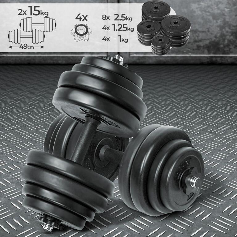 Jednoruční činky 30 kg sada na domácí fitness 4/7