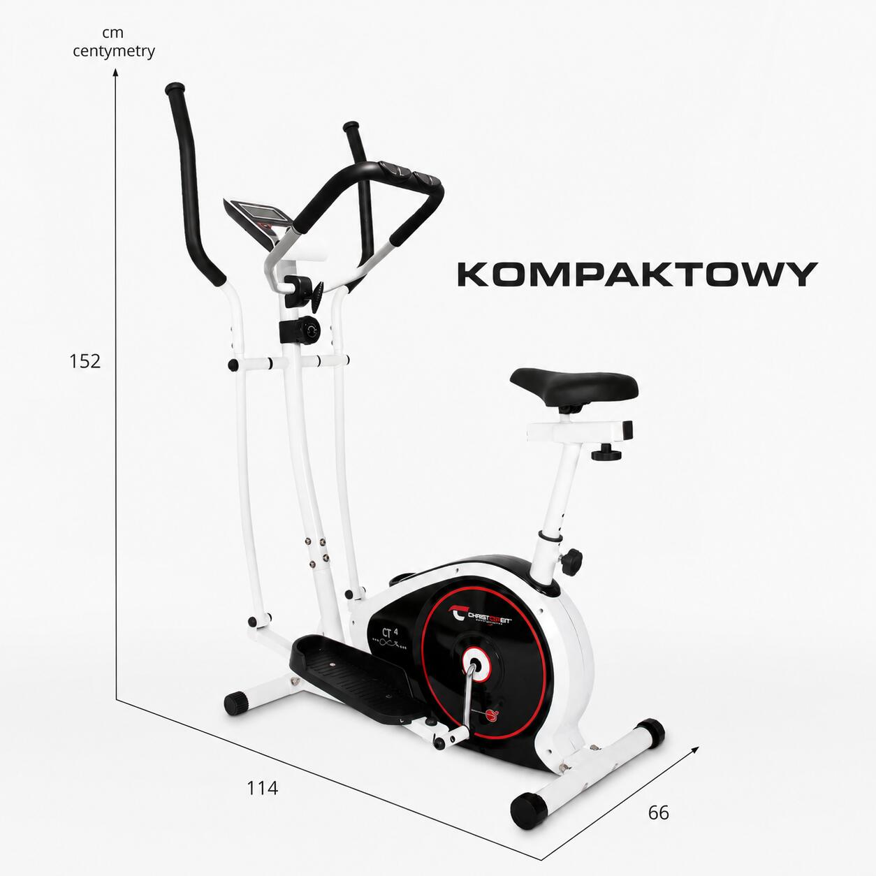 CHRISTOPEIT CT 4 2-in-1 Elliptical Bike, 8 Levels, LCD Display 8/15