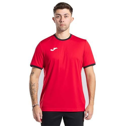 Camiseta M/C Hombre Joma Combi Premium 104494 Rojo Negro 601 Transpirable 3/4