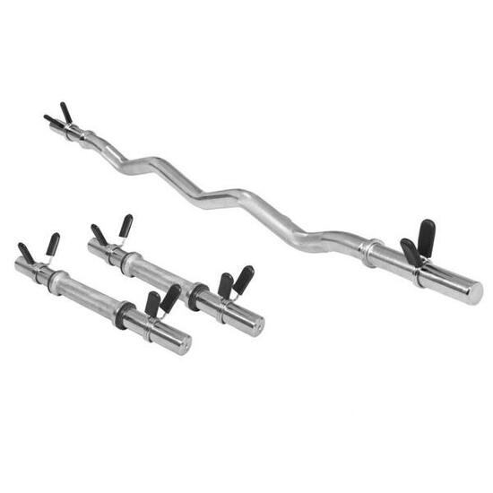 Set d'haltères : 2 haltères courts, 1 haltère Curl SZ et 6 fermetures à ressort