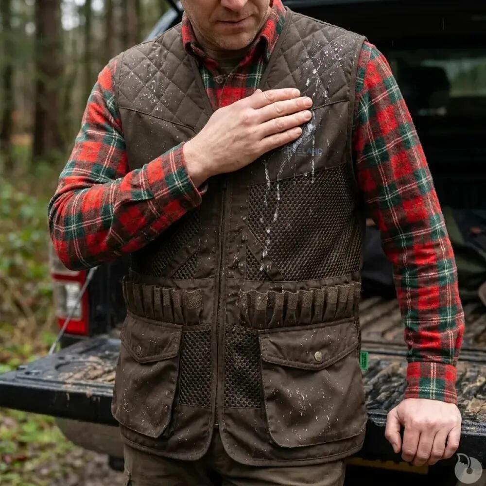 Gilet Treeland marron déperlant 20 cartouchières 4/5