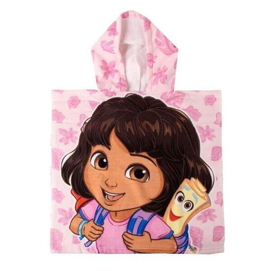 Poncho serviette Dora l’exploratrice en microfibre à capuche enfant