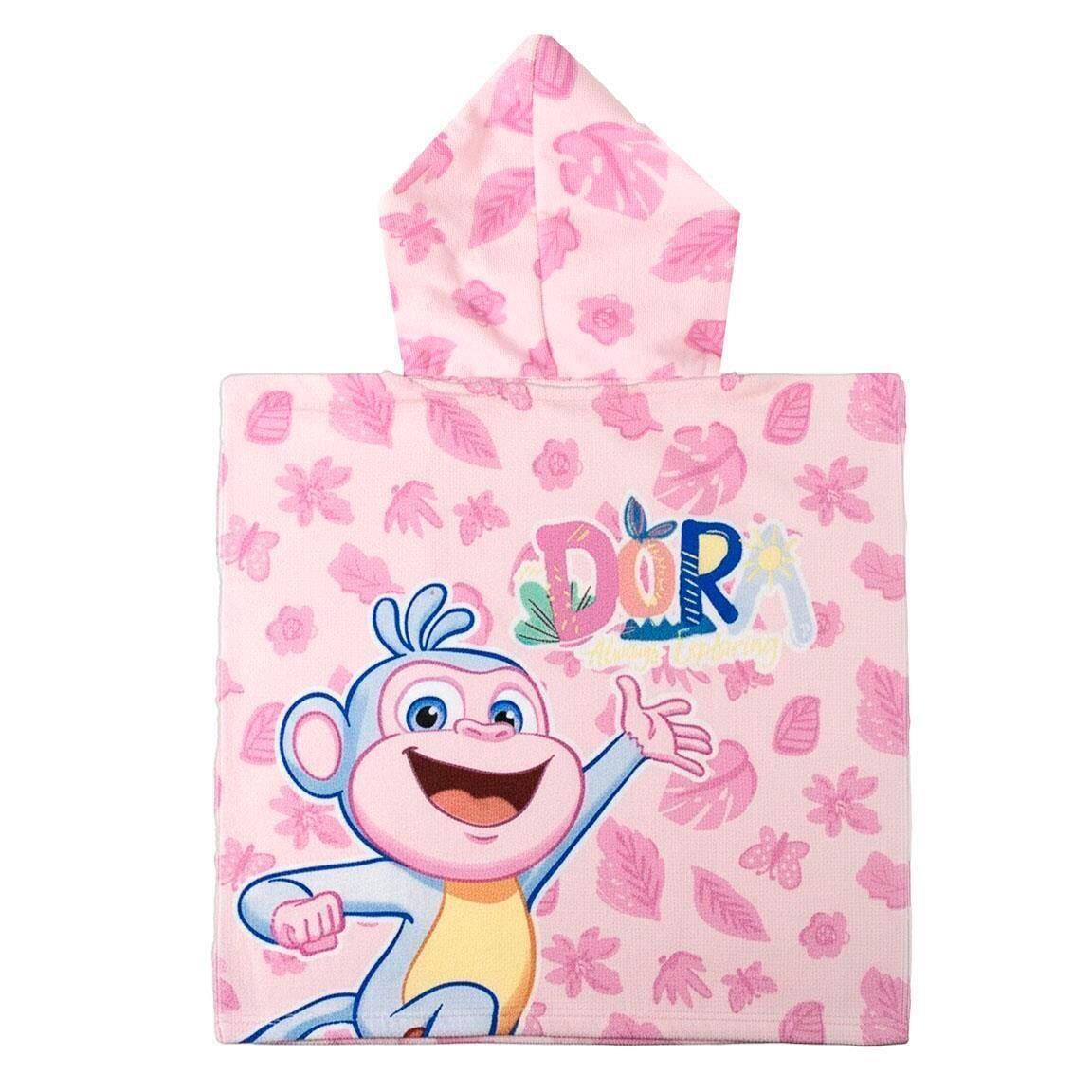 Poncho serviette Dora l’exploratrice en microfibre à capuche enfant 2/6