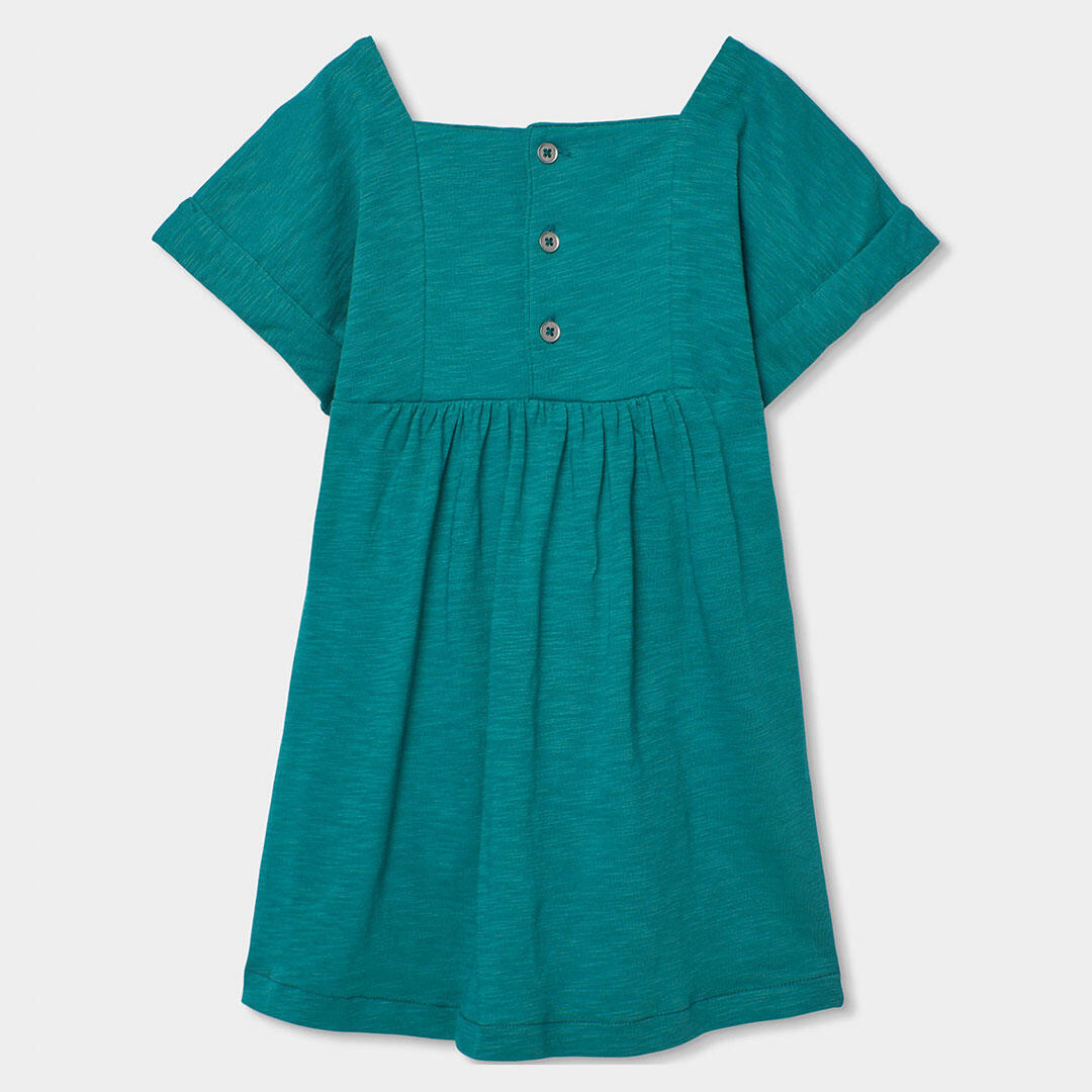 Vestido de punto flamé para niña con bordado, azul 2/4