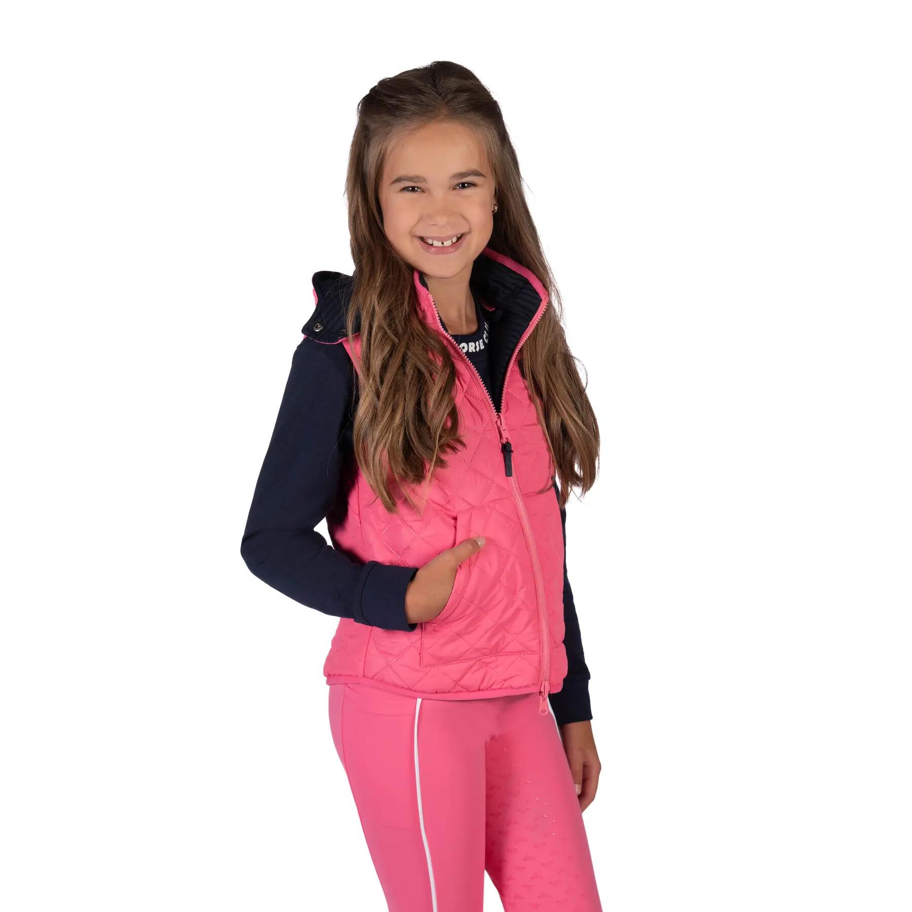 Wende-Weste Reitjacke ohne Ärmel Mädchen HKM Kids Maui 2/5