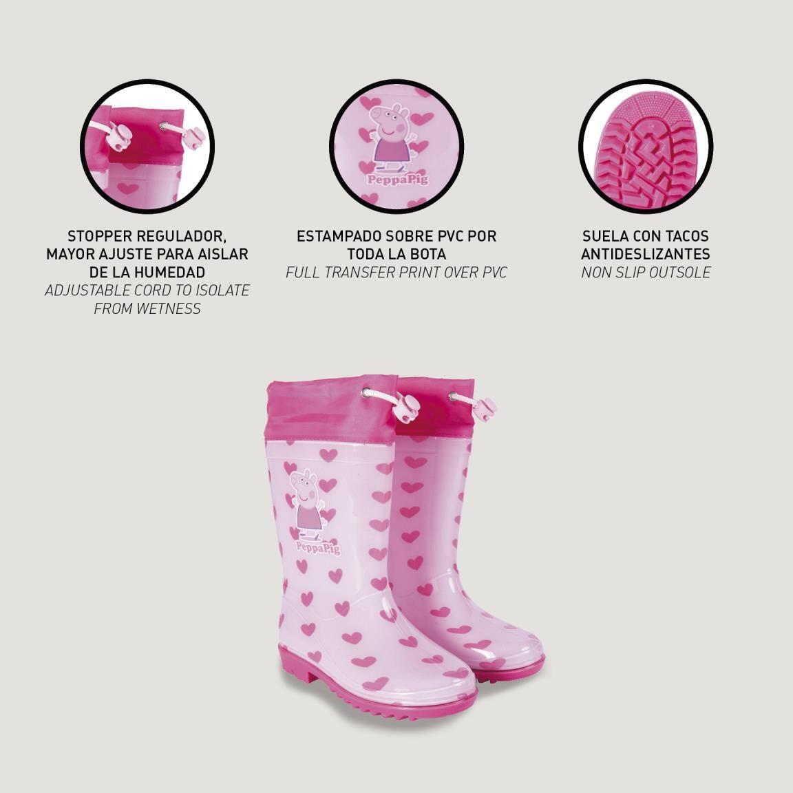 Bottes de pluie enfant Peppa Pig en PVC Rose 6/6