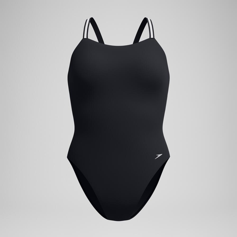 Bañador de una pieza Speedo V Class Active Back para mujer, negro/gris 6/7