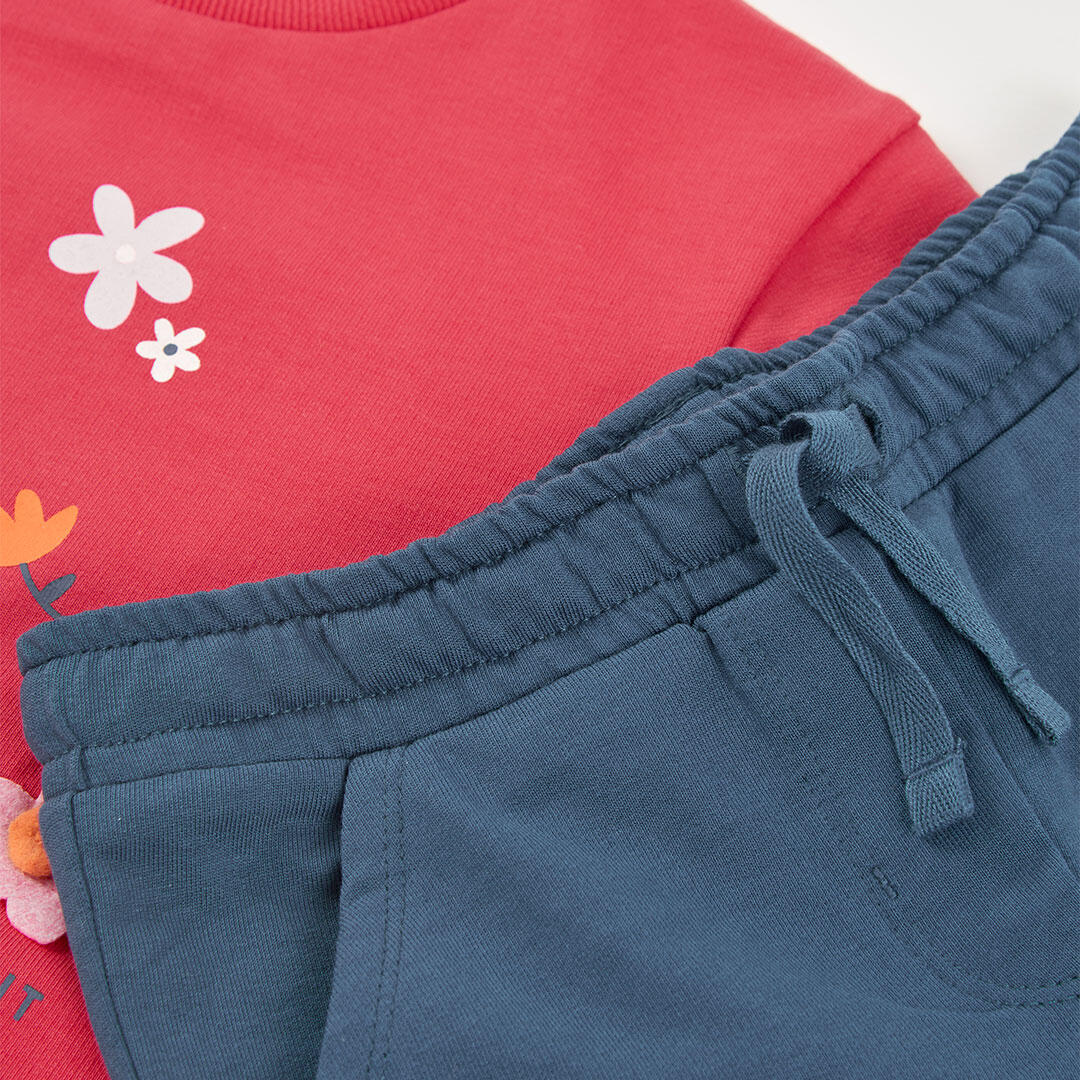 Conjunto de sudadera estampada y pantalón para niña 7/7