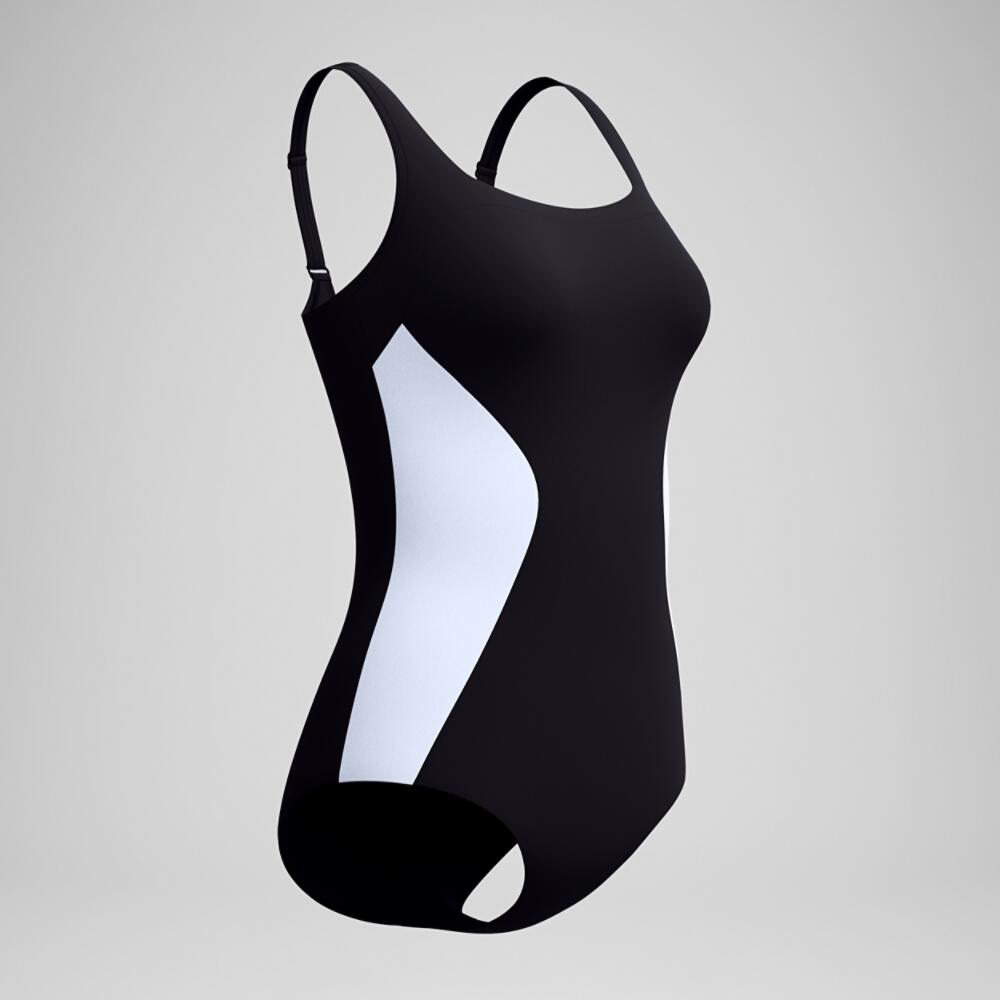 Maillot De Bain 1 Pièce QUANTUM CONTOUR Femme (Noir / Blanc) 2/6