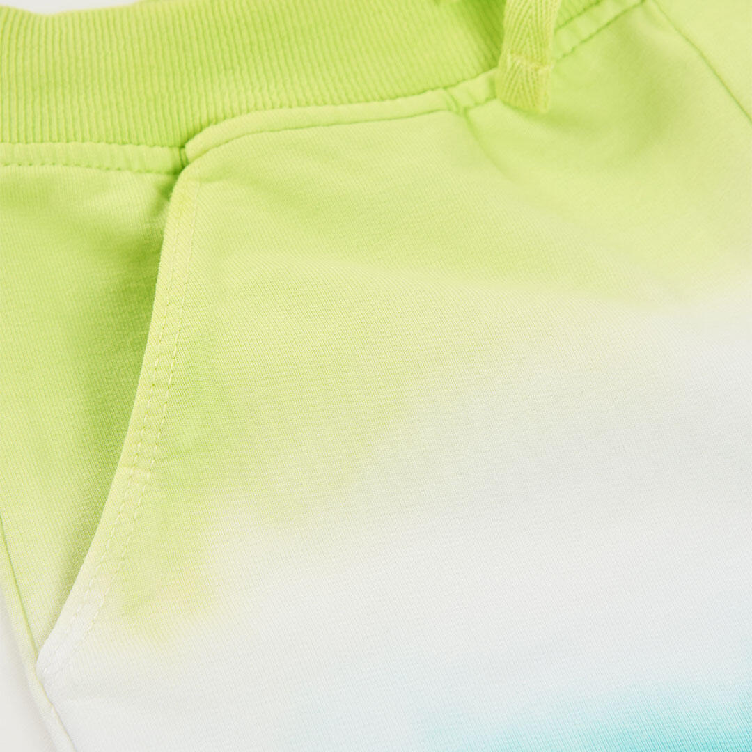 Short de felpa para niña con diseño degradado azul y verde 3/4