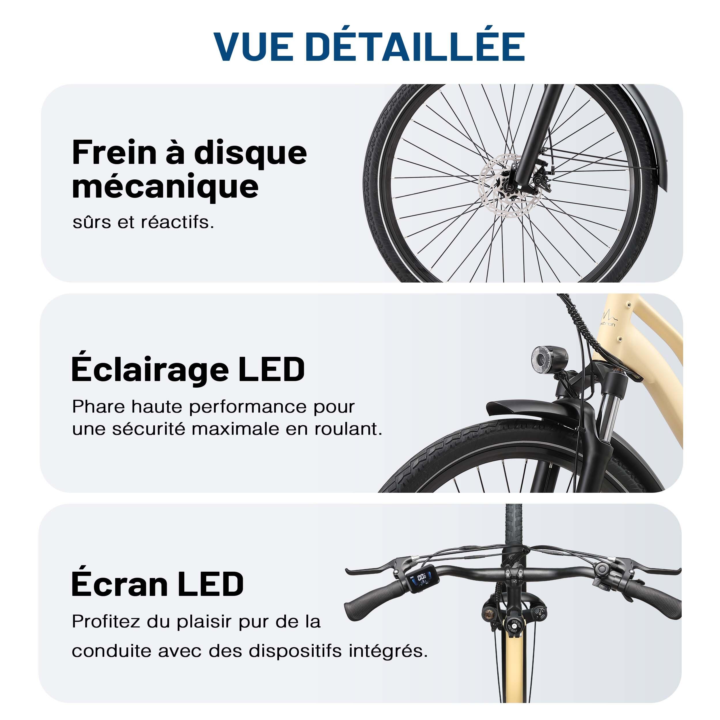 MAXTRON Urban7 Elektryczny rower miejski, 36 V 12,8 Ah, Shimano 7-biegowy 7/7