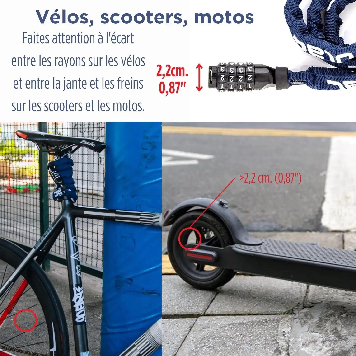 Antivol Vélo Sécurité Scooter Moto Trottinette Combinaison Réinitialisable 6/6