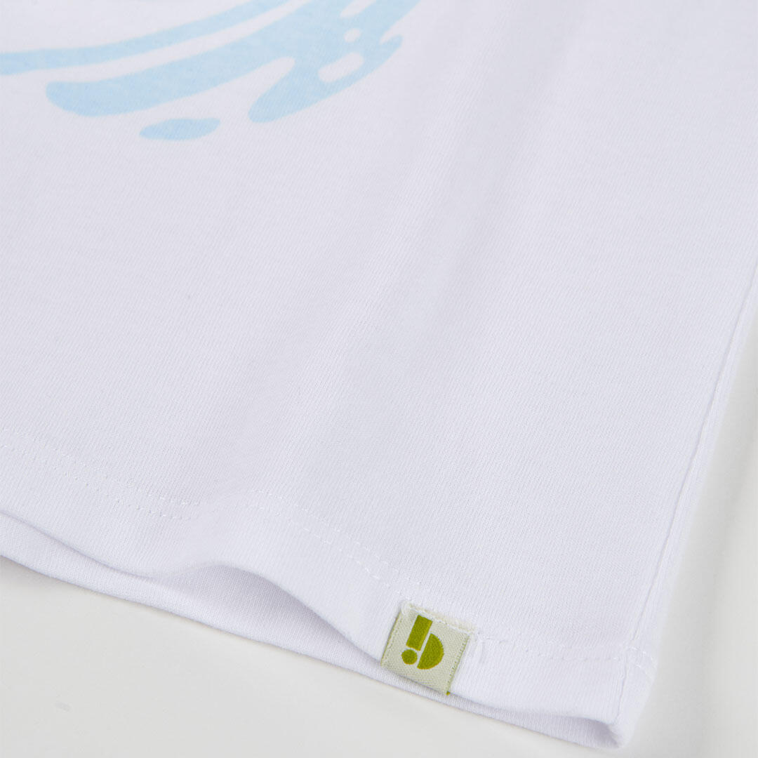 Camiseta de Algodón para Niña Blanca con Estampado de Surfista 4/4