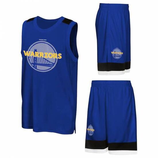 Maillot et Short NBA Golden State Warriors Outerstuff Poly Bleu pour Junior