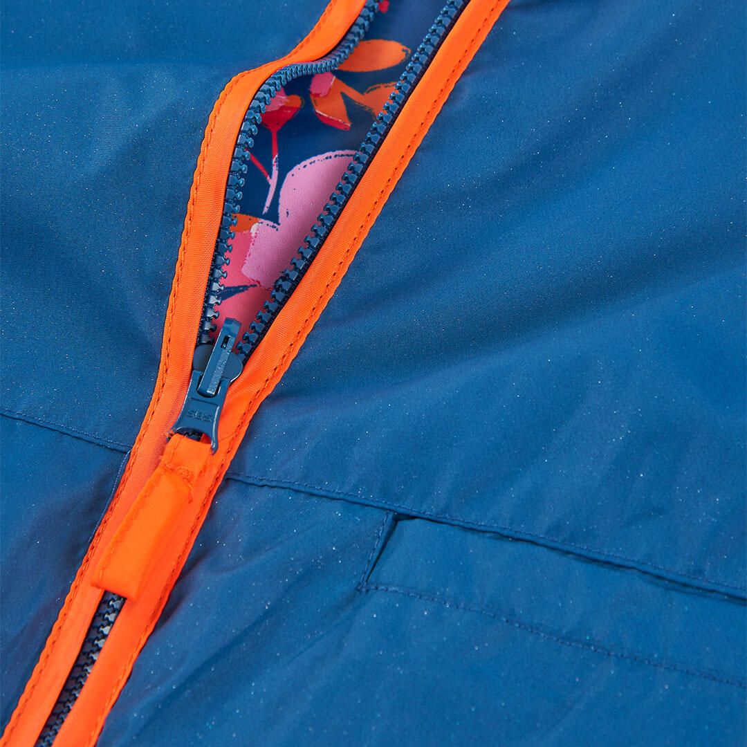 Parka reversible para niña con estampado floral, azul marino 7/7