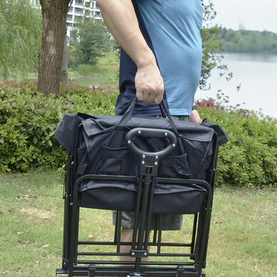 DUŻY SKŁADANY WÓZEK TURYSTYCZNY PLAŻOWY TRANSPORTOWY CAMPING PRZYCZEPKA 7/7