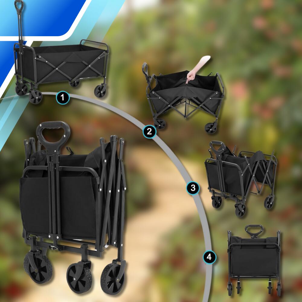 DUŻY SKŁADANY WÓZEK TURYSTYCZNY PLAŻOWY TRANSPORTOWY CAMPING PRZYCZEPKA 4/7