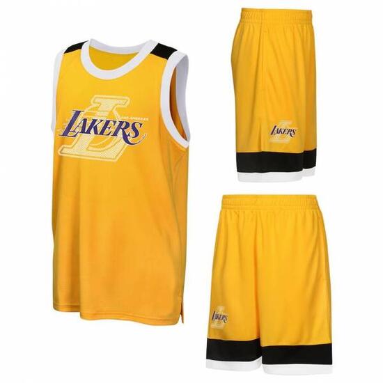 Maillot et Short NBA Los Angeles Lakers Outerstuff Poly Jaune pour Junior