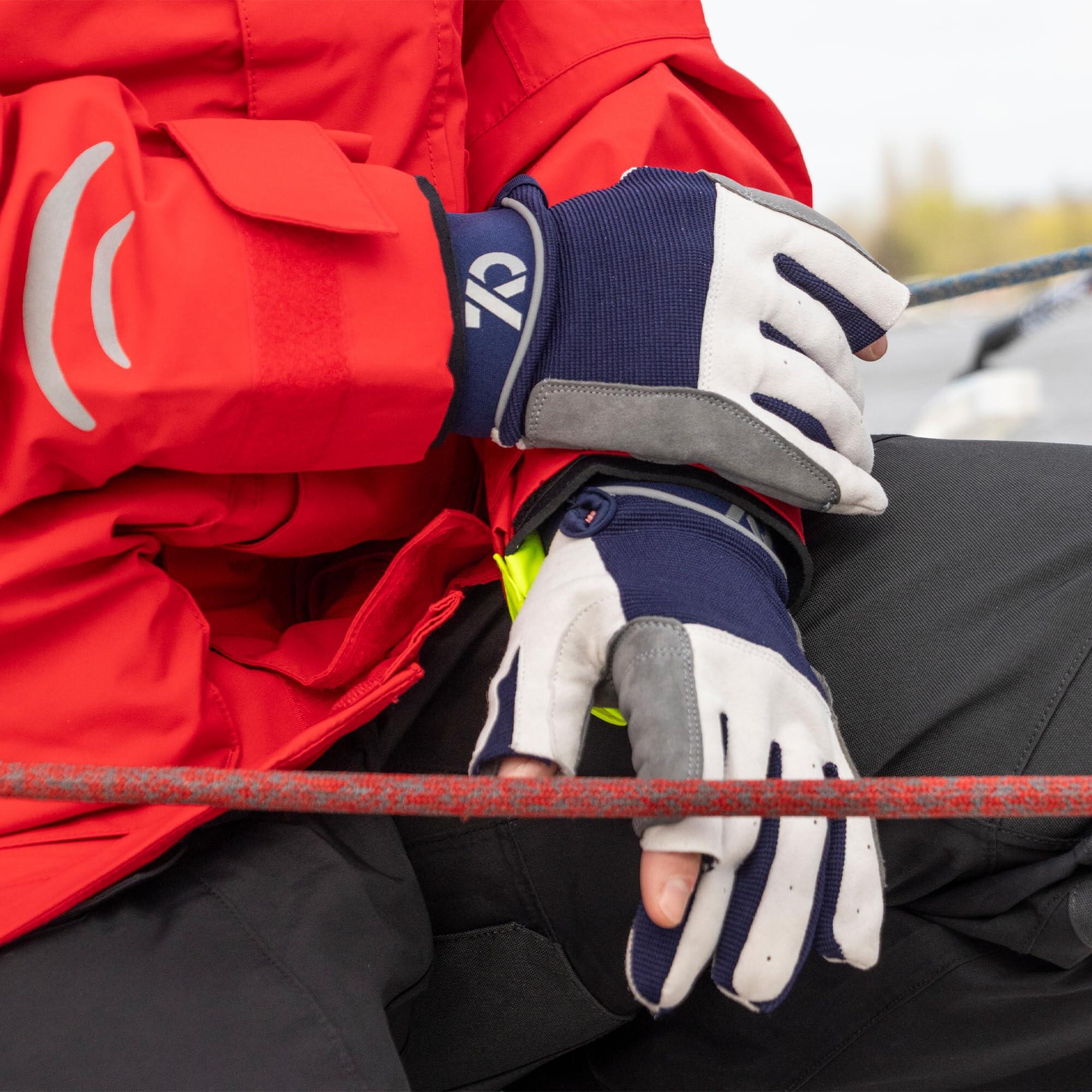 Gants régate - 5 Doigts coupés, Taille:XS, Couleur:Bleu Marine 7/7