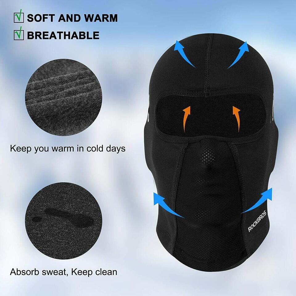 ROCKBROS Gesichtsmaske Sturmhaube Wintermütze Balaclava 3/6